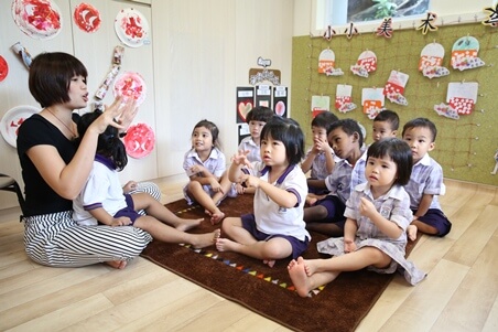 Storytelling session with a class of children